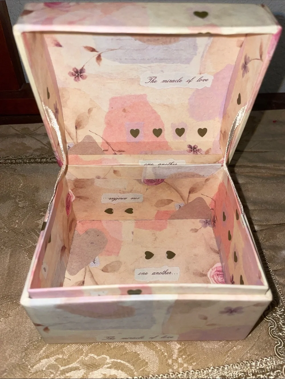 Vintage Tri-Coastal Designs, Inc.  botanical+ hearts Dome Keepsakes box. 5x4”